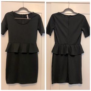 Xhilaration Peplum Bodycon Dress - Charcoal Grey